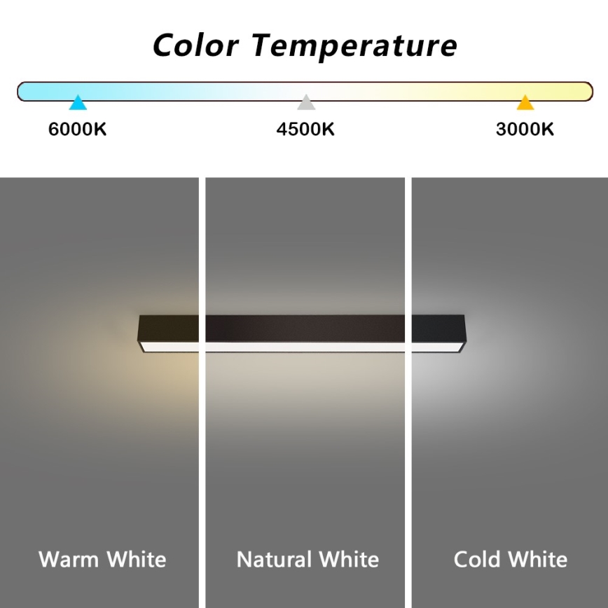Immax NEO 07254L - LED dæmpbar loftlampe NEO LITE LUNGO LED/20W/230V 3000-6000K Wi-Fi Tuya sort + fjernbetjening