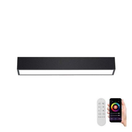 Immax NEO 07254L - LED loftlampe dæmpbar NEO LITE LUNGO LED/20W/230V 3000-6000K Wi-Fi Tuya sort + fjernbetjening
