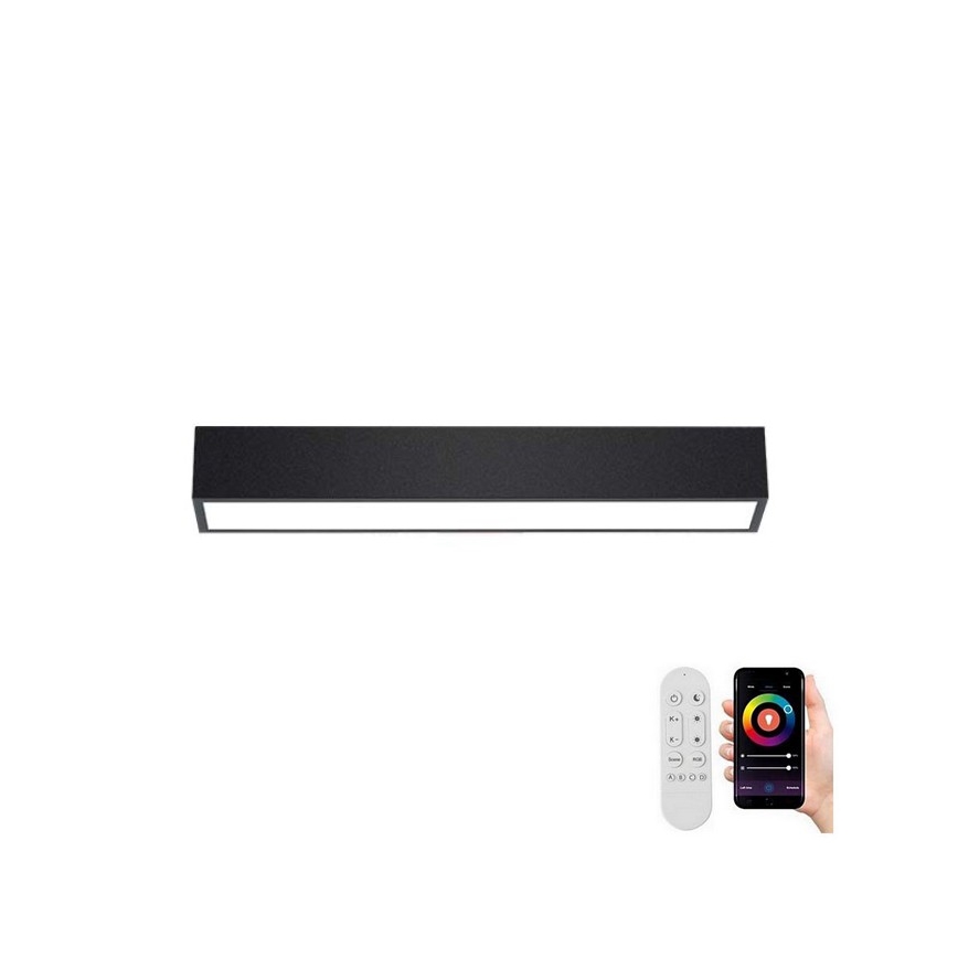 Immax NEO 07254L - LED loftlampe dæmpbar NEO LITE LUNGO LED/20W/230V 3000-6000K Wi-Fi Tuya sort + fjernbetjening