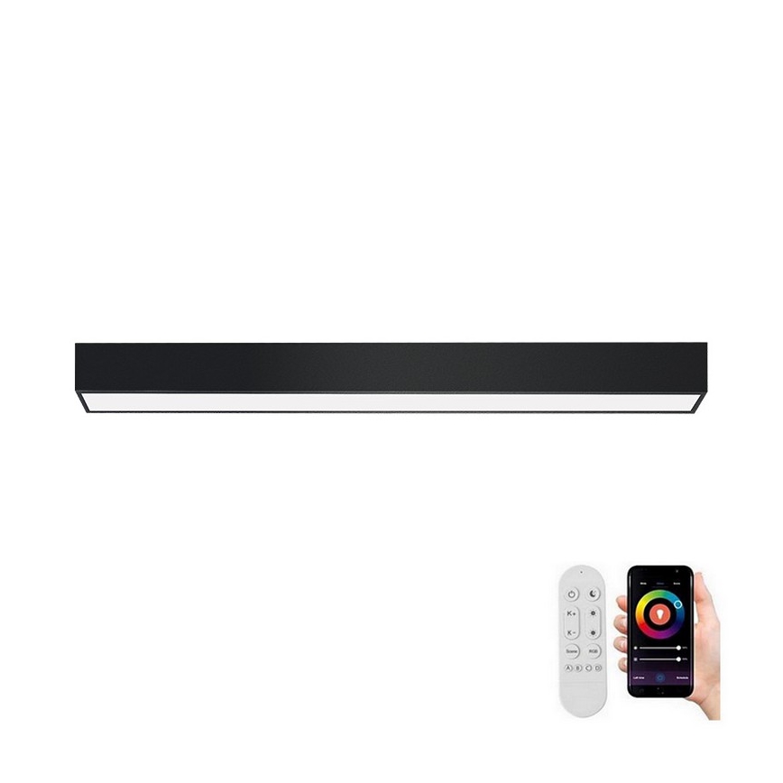 Immax NEO 07255L - LED loftlampe dæmpbar NEO LITE LUNGO LED/20W/230V 3000-6000K Wi-Fi Tuya sort + fjernbetjening
