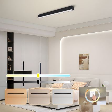 Immax NEO 07256L - LED loftlampe dæmpbar NEO LITE LUNGO LED/38W/230V 3000-6000K Wi-Fi Tuya sort + fjernbetjening