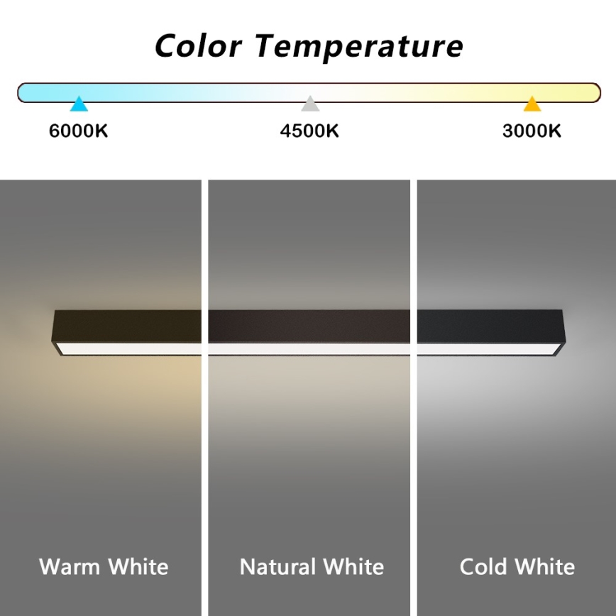 Immax NEO 07256L - LED loftlampe dæmpbar NEO LITE LUNGO LED/38W/230V 3000-6000K Wi-Fi Tuya sort + fjernbetjening