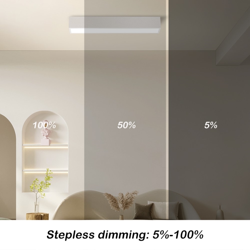 Immax NEO 07257L - LED loftlampe dæmpbar NEO LITE LUNGO LED/20W/230V 3000-6000K Wi-Fi Tuya hvid + fjernbetjening