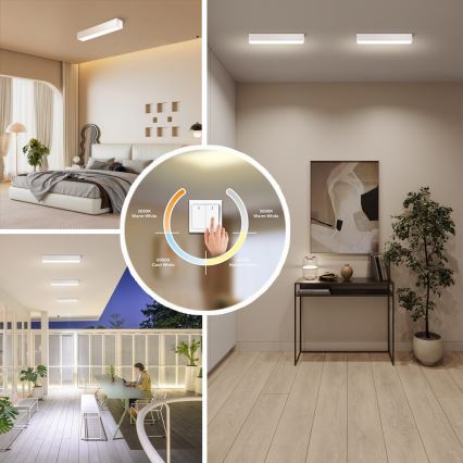 Immax NEO 07257L - LED loftlampe dæmpbar NEO LITE LUNGO LED/20W/230V 3000-6000K Wi-Fi Tuya hvid + fjernbetjening