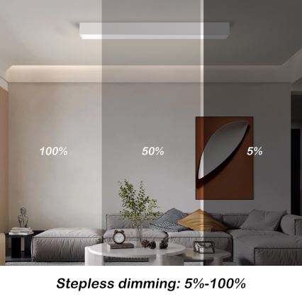 Immax NEO 07258L - LED loftlampe dæmpbar NEO LITE LUNGO LED/29W/230V 3000-6000K Wi-Fi Tuya hvid + fjernbetjening