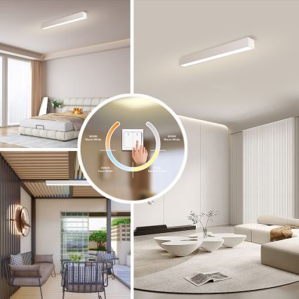 Immax NEO 07258L - LED loftlampe dæmpbar NEO LITE LUNGO LED/29W/230V 3000-6000K Wi-Fi Tuya hvid + fjernbetjening