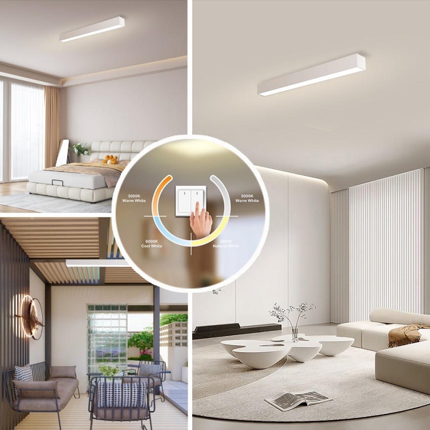 Immax NEO 07258L - LED loftlampe dæmpbar NEO LITE LUNGO LED/29W/230V 3000-6000K Wi-Fi Tuya hvid + fjernbetjening