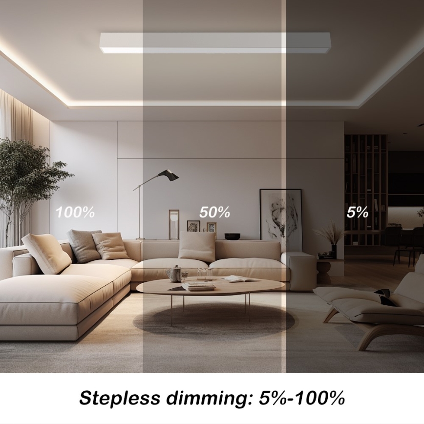 Immax NEO 07259L - LED loftlampe dæmpbar NEO LITE LUNGO LED/38W/230V 3000-6000K Wi-Fi Tuya hvid + fjernbetjening