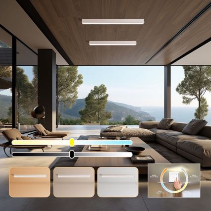 Immax NEO 07259L - LED loftlampe dæmpbar NEO LITE LUNGO LED/38W/230V 3000-6000K Wi-Fi Tuya hvid + fjernbetjening