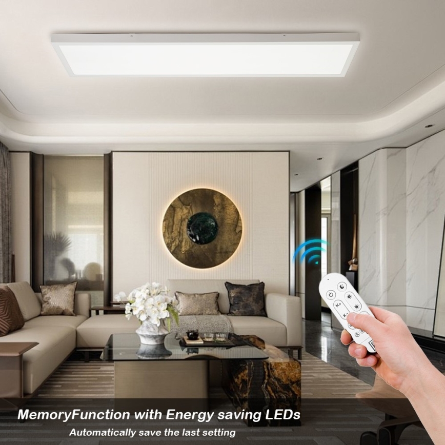 Immax NEO 07276L - LED loftlampe til badeværelse dæmpbar NEO LITE FRAME LED/50W/230V IP44 Wi-Fi Tuya + fjernbetjening hvid