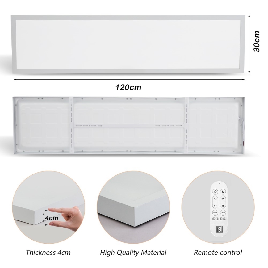 Immax NEO 07276L - LED loftlampe til badeværelse dæmpbar NEO LITE FRAME LED/50W/230V IP44 Wi-Fi Tuya + fjernbetjening hvid