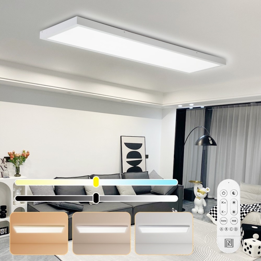 Immax NEO 07276L - LED loftlampe til badeværelse dæmpbar NEO LITE FRAME LED/50W/230V IP44 Wi-Fi Tuya + fjernbetjening hvid