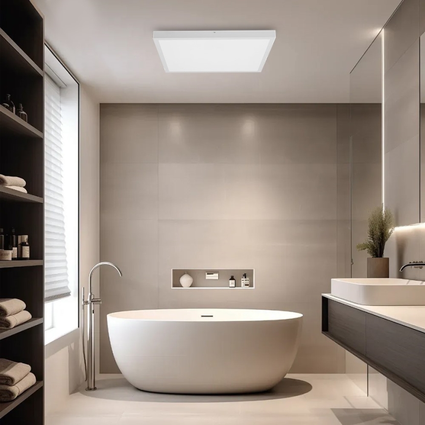 Immax NEO 07277L - LED loftlampe til badeværelse dæmpbar NEO LITE FRAME LED/50W/230V IP44 Wi-Fi Tuya +remote kontrol hvid
