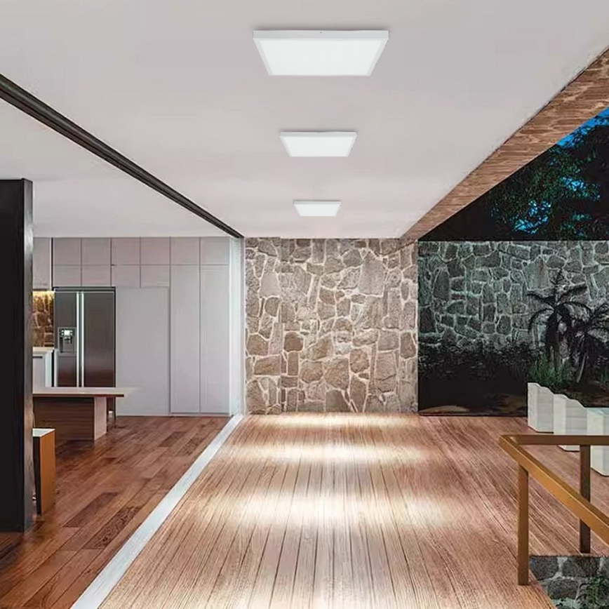Immax NEO 07277L - LED loftlampe til badeværelse dæmpbar NEO LITE FRAME LED/50W/230V IP44 Wi-Fi Tuya +remote kontrol hvid