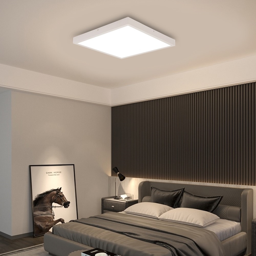 Immax NEO 07277L - LED loftlampe til badeværelse dæmpbar NEO LITE FRAME LED/50W/230V IP44 Wi-Fi Tuya +remote kontrol hvid