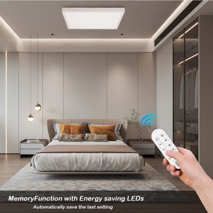 Immax NEO 07277L - LED loftlampe til badeværelse dæmpbar NEO LITE FRAME LED/50W/230V IP44 Wi-Fi Tuya +remote kontrol hvid