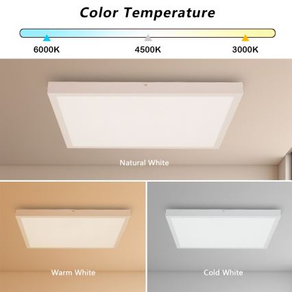 Immax NEO 07277L - LED loftlampe til badeværelse dæmpbar NEO LITE FRAME LED/50W/230V IP44 Wi-Fi Tuya +remote kontrol hvid