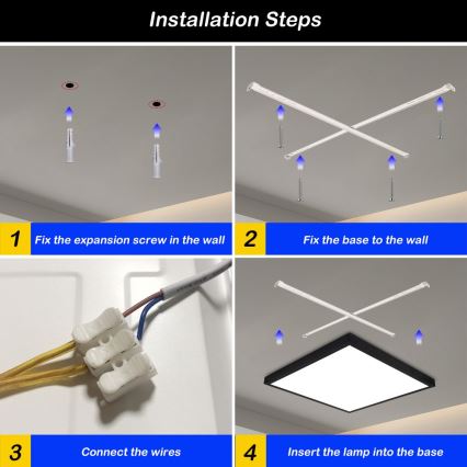 Immax NEO 07279L - LED loftlampe til badeværelse dæmpbar NEO LITE FRAME LED/50W/230V IP44 Wi-Fi Tuya + fjernbetjening sort
