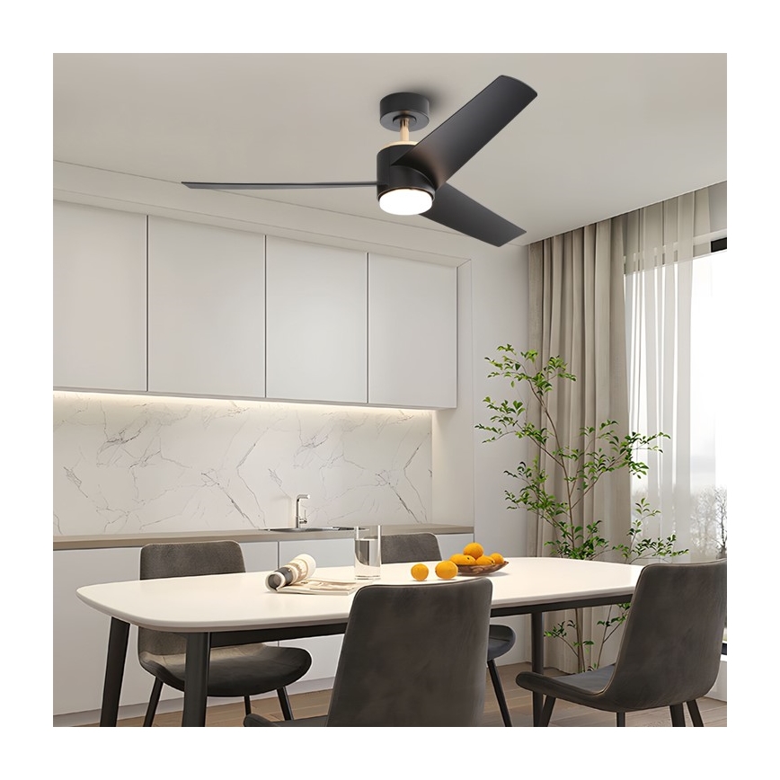Immax NEO 07280L - LED loftventilator BEAUTY LED/18W/230V Wi-Fi Tuya sort diameter 132 cm + fjernbetjening
