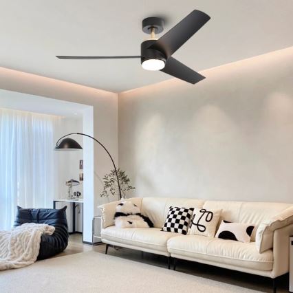 Immax NEO 07280L - LED loftventilator BEAUTY LED/18W/230V Wi-Fi Tuya sort diameter 132 cm + fjernbetjening