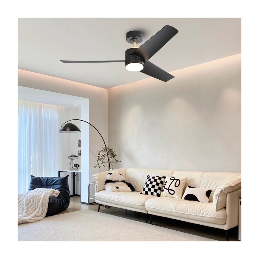 Immax NEO 07280L - LED loftventilator dæmpbar BEAUTY LED/18W/230V Wi-Fi Tuya sort + fjernbetjening