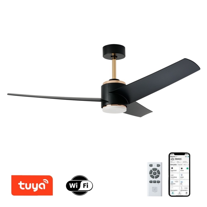 Immax NEO 07280L - LED loftventilator dæmpbar BEAUTY LED/18W/230V Wi-Fi Tuya sort + fjernbetjening