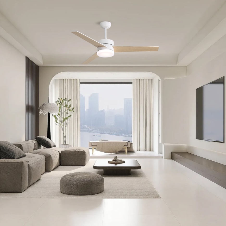 Immax NEO 07284L - LED+CCT Dæmpbar loftventilator VARIABLE LED/24W/230V 3000/4000/6000K Wi-Fi Tuya Ø 132 cm + fjernbetjening