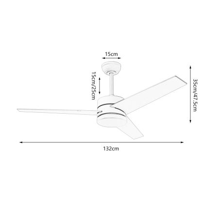 Immax NEO 07285L - LED med CCT, dæmpbar loftventilator VARIABLE LED/24W/230V 3000/4000/6000K Wi-Fi Tuya + fjernbetjening