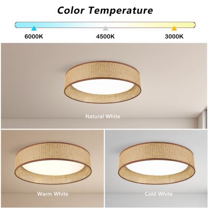 Immax NEO 07288L - LED+CCT dæmpbar loftlampe LONA LED/36W/230V 3000-6000K Wi-Fi Tuya Ø 45,5 cm + fjernbetjening