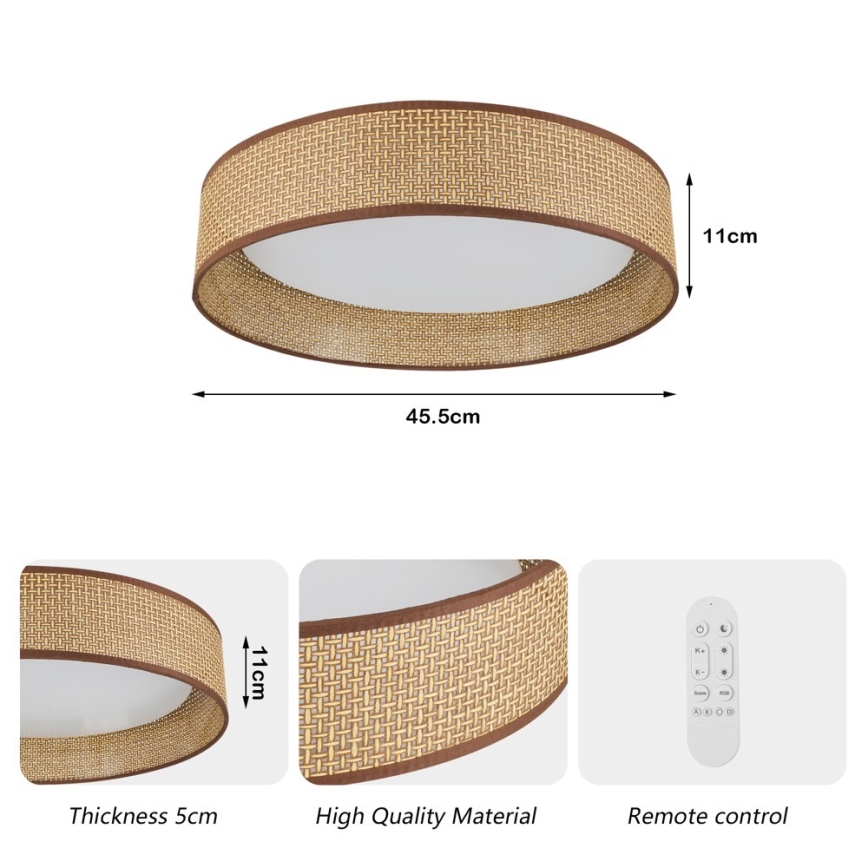 Immax NEO 07288L - LED+CCT dæmpbar loftlampe LONA LED/36W/230V 3000-6000K Wi-Fi Tuya Ø 45,5 cm + fjernbetjening