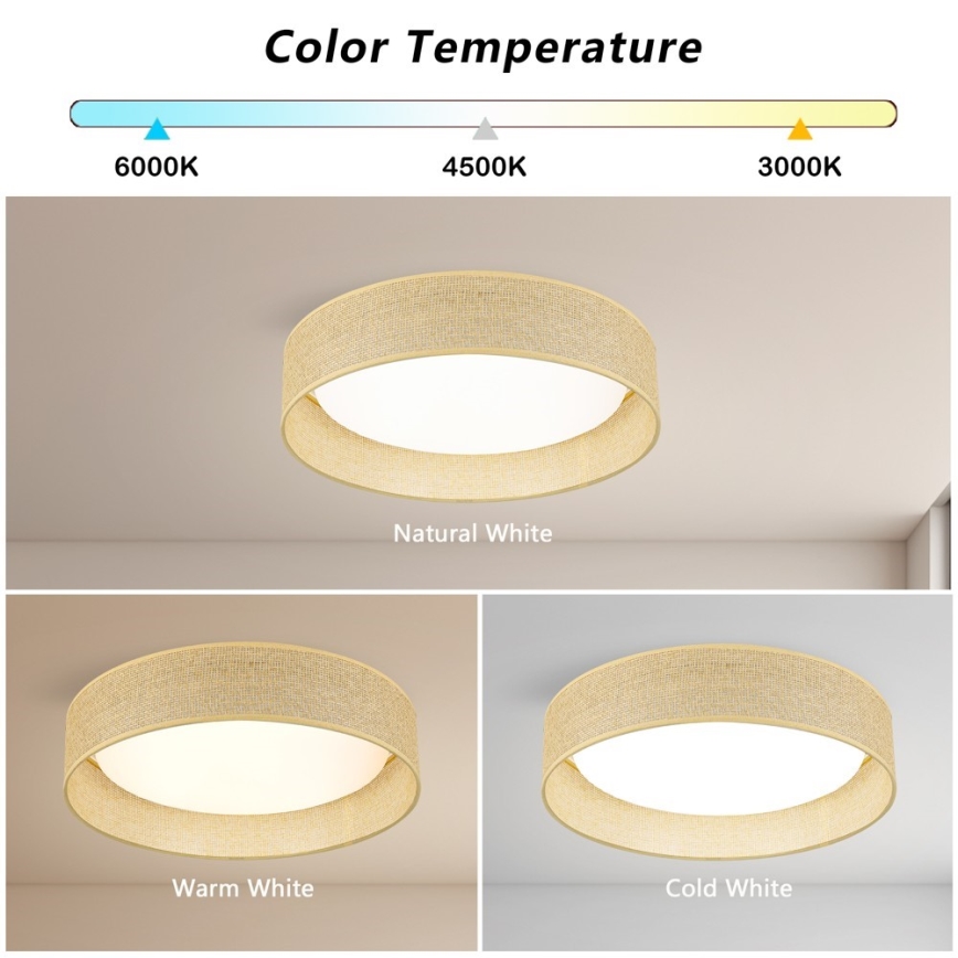 Immax NEO 07289L - LED+CCT Dæmpbar loftlampe LONA LED/36W/230V 3000-6000K Wi-Fi Tuya Ø 45,5 cm + fjernbetjening