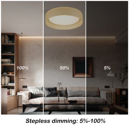 Immax NEO 07289L - LED+CCT Dæmpbar loftlampe LONA LED/36W/230V 3000-6000K Wi-Fi Tuya Ø 45,5 cm + fjernbetjening