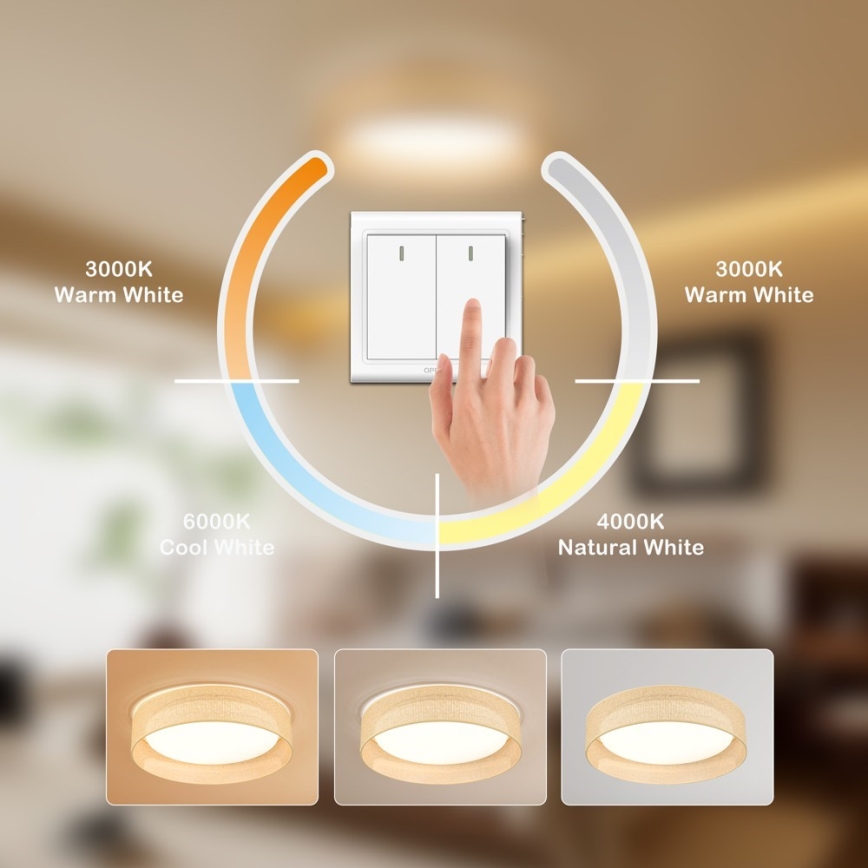 Immax NEO 07289L - LED+CCT Dæmpbar loftlampe LONA LED/36W/230V 3000-6000K Wi-Fi Tuya Ø 45,5 cm + fjernbetjening