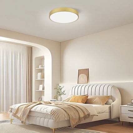 Immax NEO 07292L - LED dæmpbar loftlampe NEO LITE SEMPLICI LED/36W/230V 3000-6000K Ø 40 cm Wi-Fi Tuya guld + fjernbetjening