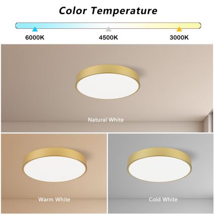 Immax NEO 07292L - LED dæmpbar loftlampe NEO LITE SEMPLICI LED/36W/230V 3000-6000K Ø 40 cm Wi-Fi Tuya guld + fjernbetjening