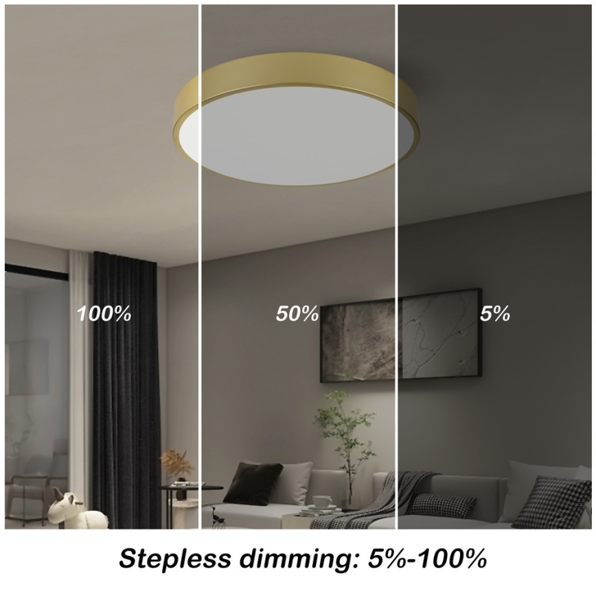 Immax NEO 07292L - LED dæmpbar loftlampe NEO LITE SEMPLICI LED/36W/230V 3000-6000K Ø 40 cm Wi-Fi Tuya guld + fjernbetjening