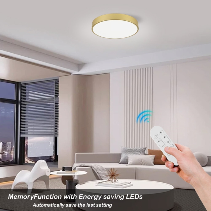 Immax NEO 07292L - LED dæmpbar loftlampe NEO LITE SEMPLICI LED/36W/230V 3000-6000K Ø 40 cm Wi-Fi Tuya guld + fjernbetjening
