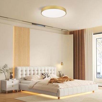 Immax NEO 07293L - Dæmpbar LED-loftlampe NEO LITE SEMPLICI LED/60W/230V 3000-6000K Ø 60 cm Wi-Fi Tuya guld + fjernbetjening