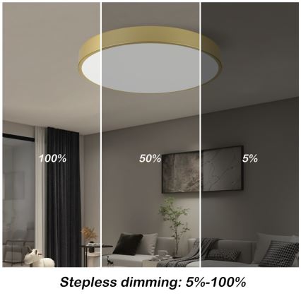 Immax NEO 07293L - Dæmpbar LED-loftlampe NEO LITE SEMPLICI LED/60W/230V 3000-6000K Ø 60 cm Wi-Fi Tuya guld + fjernbetjening