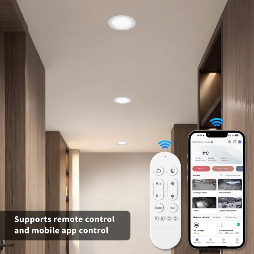 Immax NEO 07294L - LED-dæmpbar indbygningsdownlight DOWN LED/36W/230V Wi-Fi Ø 23 cm hvid