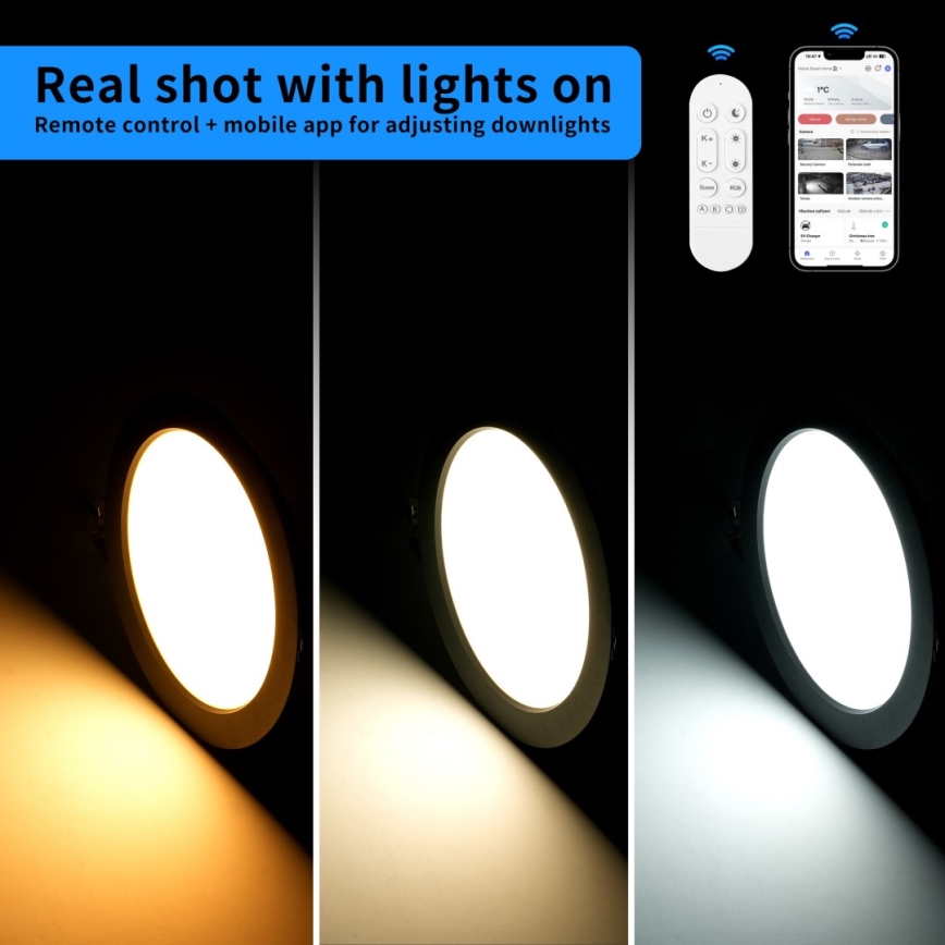 Immax NEO 07294L - LED-dæmpbar indbygningsdownlight DOWN LED/36W/230V Wi-Fi Ø 23 cm hvid