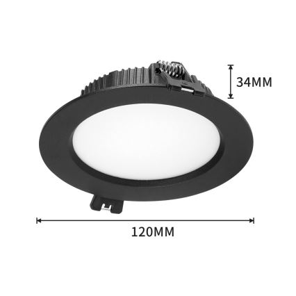 Immax NEO 07294L - LED dæmpbar indbygningsdownlight DOWN LED/12W/230V Wi-Fi Ø 12 cm sort