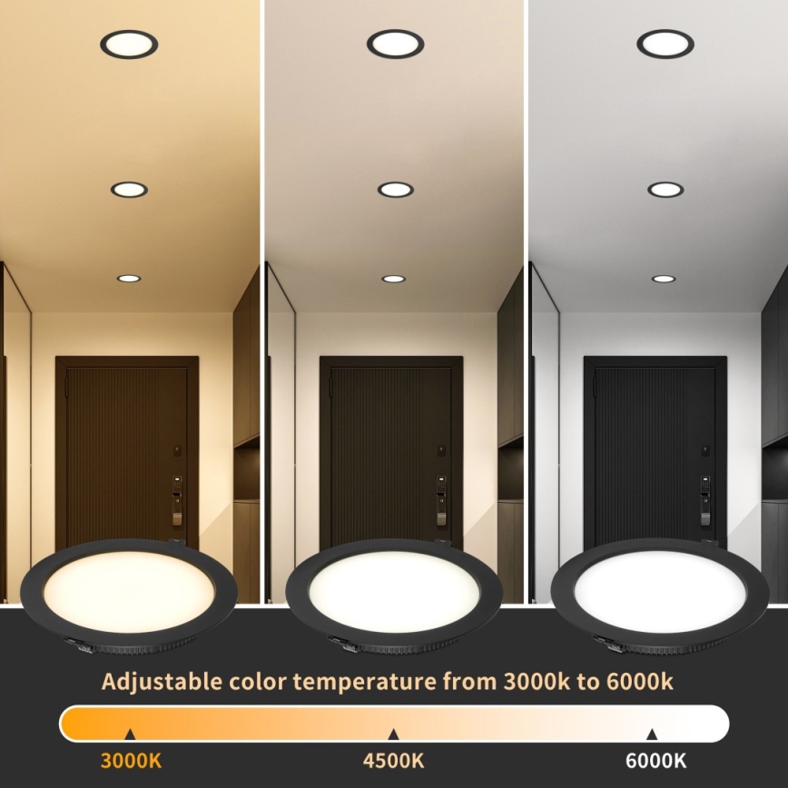 Immax NEO 07294L - LED dæmpbar indbygningsspot DOWN LED/36W/230V Wi-Fi Ø 23 cm sort