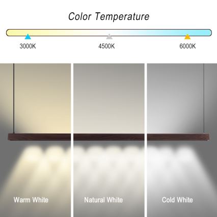 Immax NEO 07301L - LED dæmpbar pendel på wire MADEIRA LED/33W/230V Wi-Fi Tuya 152 cm valnød + fjernbetjening