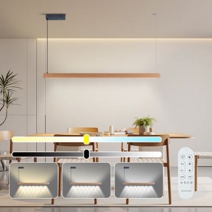 Immax NEO 07303L - LED dæmpbar pendel på kabel MADEIRA LED/26W/230V Wi-Fi Tuya 122 cm eg + fjernbetjening