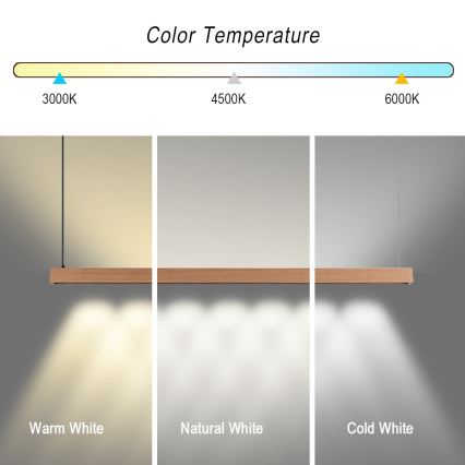 Immax NEO 07303L - LED dæmpbar pendel på kabel MADEIRA LED/26W/230V Wi-Fi Tuya 122 cm eg + fjernbetjening