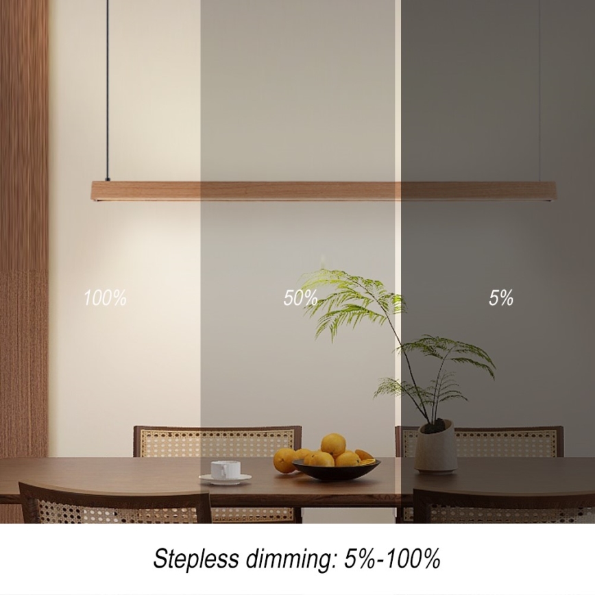 Immax NEO 07303L - LED dæmpbar pendel på kabel MADEIRA LED/26W/230V Wi-Fi Tuya 122 cm eg + fjernbetjening