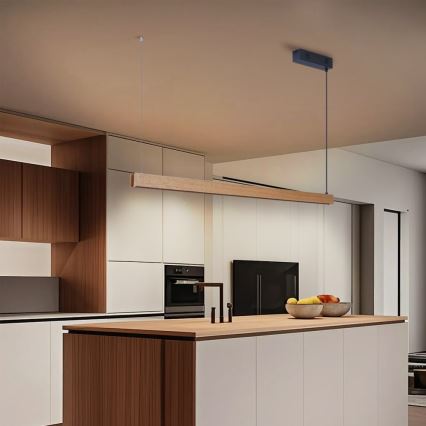 Immax NEO 07303L - LED dæmpbar pendel på kabel MADEIRA LED/26W/230V Wi-Fi Tuya 122 cm eg + fjernbetjening