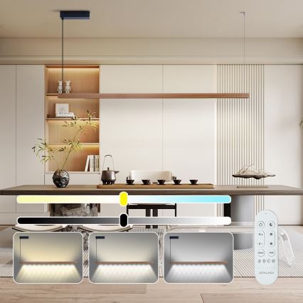 Immax NEO 07305L - LED dæmpbar pendel på wire MADEIRA LED/44W/230V Wi‑Fi Tuya 202 cm eg + fjernbetjening