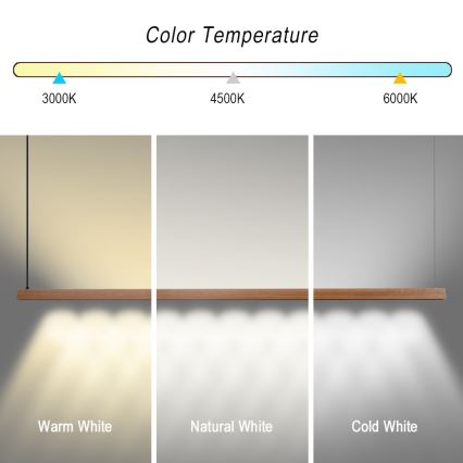 Immax NEO 07305L - LED dæmpbar pendel på wire MADEIRA LED/44W/230V Wi‑Fi Tuya 202 cm eg + fjernbetjening